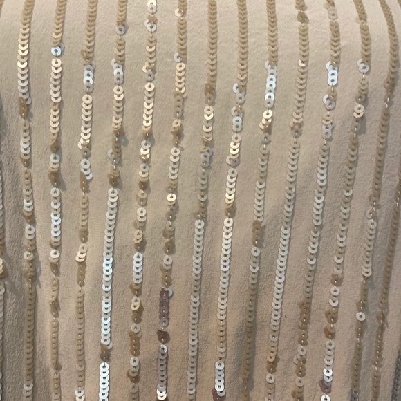 Club Monaco Sequin Sparkle White Silk Mini Dress - Picture 2 of 4